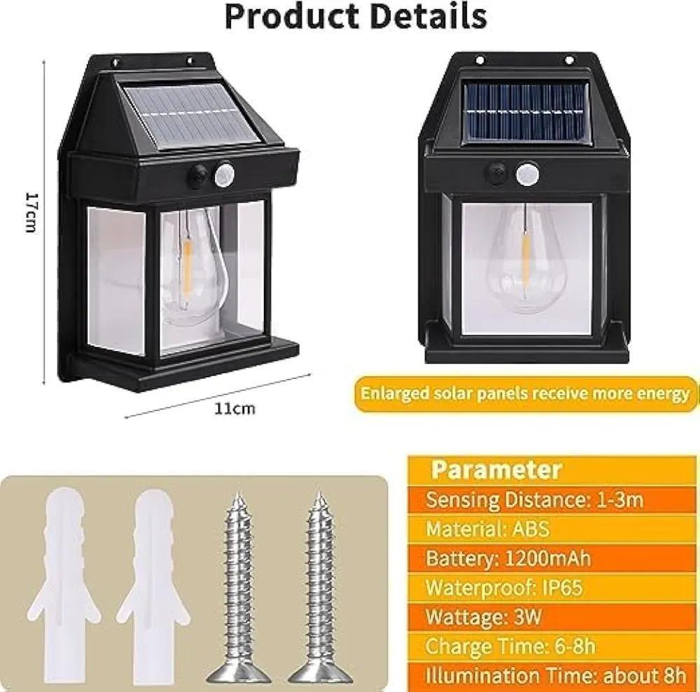 Solar Interaction Wall - Waterproof Outdoor Motion Sensor Filament LED Lantern