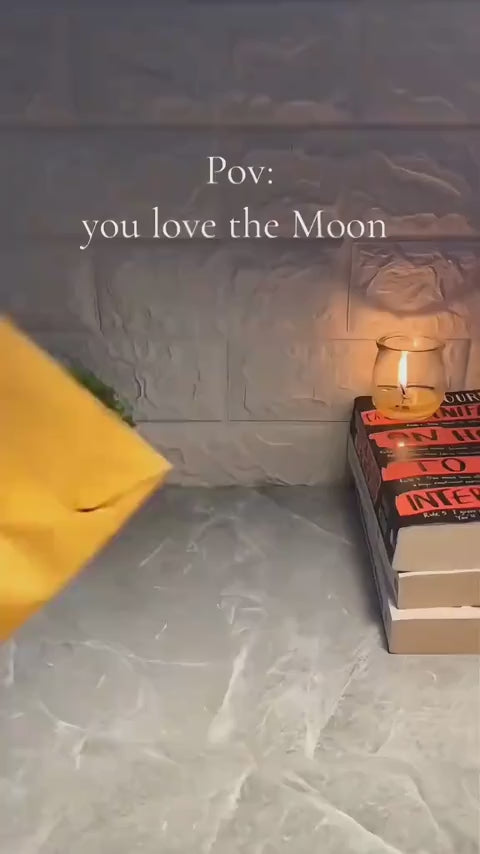 3D Crystal Ball Moon Night Light – Laser-Engraved Glass Sphere with Warm LED Wooden Base (Moon Shape Only)